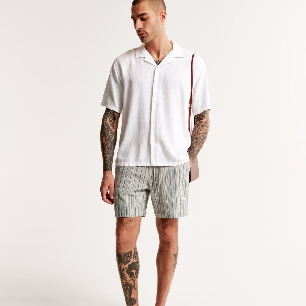 Abercrombie Linen Camp Collar Shirt (NWOT)